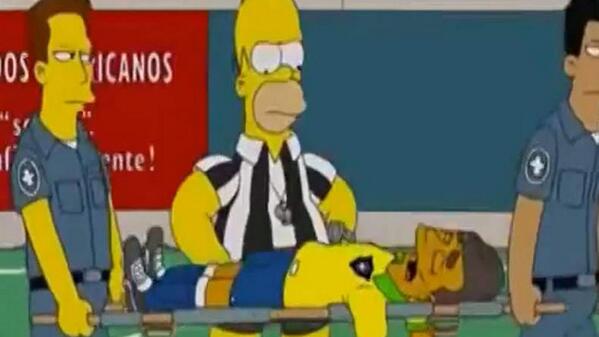 NoticiasSB1's tweet photo. Los Simpsons predijeron la lesión de Neymar http://t.co/6aemVScd8V  http://t.co/SmBsK2eN7s