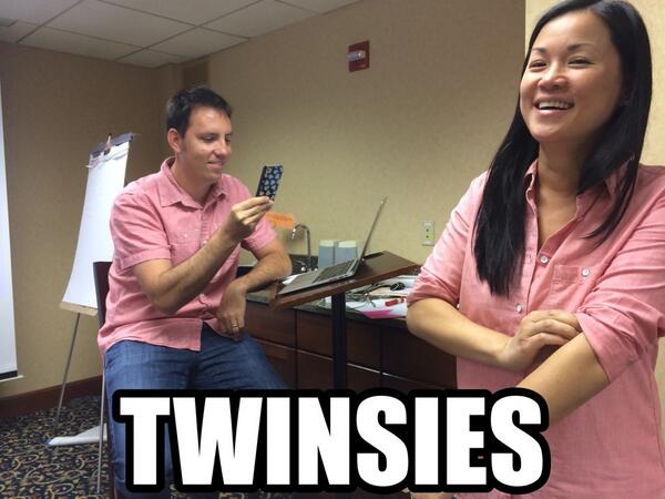 stevemarks's tweet image. What happens when you teach together for a few days? #PlantToBuild #NISET14 @beaucrosetto @futuretra