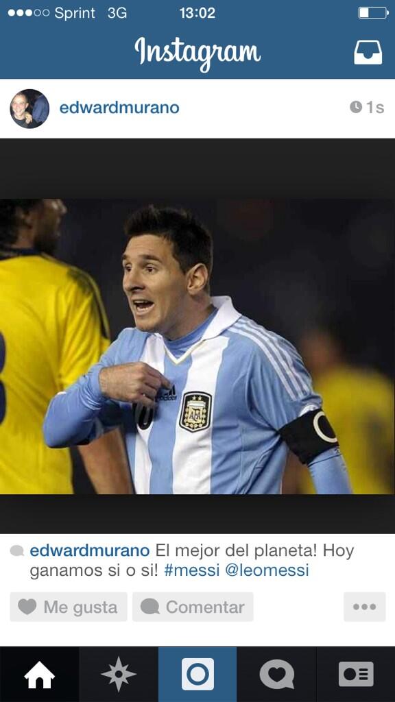 EdwardMurano's tweet photo. El más duro y punto! Vamos Argentina-Messi! http://t.co/L9kIR6ZZ1Z
