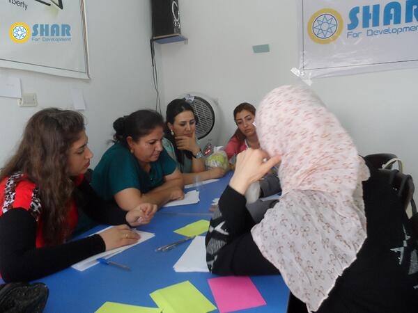 SharDevelopment's tweet image. "Co-partner" the fourth day of #women workshop in #Qamishli city in #Syria #peace @UN_Women @wdn #TwitterKurds