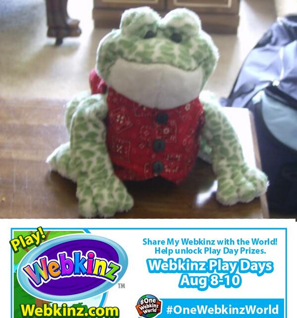 FrogKissingLady's tweet photo. @webkinz #OneWebkinzWorld Frankie, my fashion guru http://t.co/Y0vg5RAVvp
