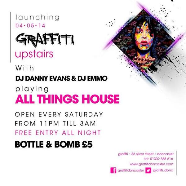 Graffiti_Donc's tweet photo. Graffiti house room. With only the best in house music. Free shot when you buy a drink (upstairs only) @corbin023 http://t.co/ZSAcqQCTj5