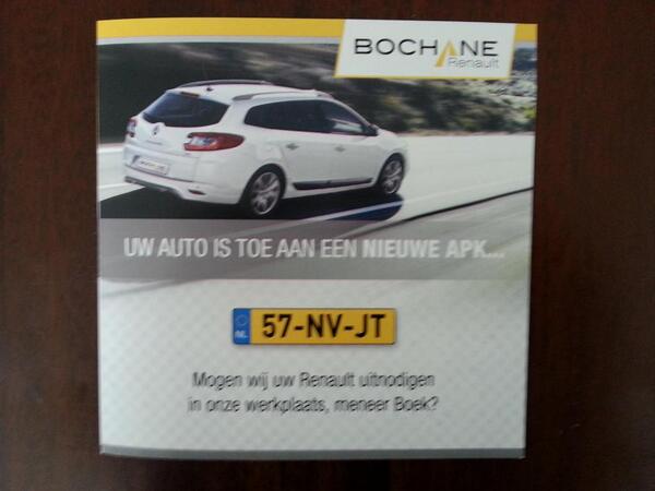 ReneBoek's tweet image. 2e Renaultdealer die attendeert op APK voor auto die ik 3 jaar geleden al heb ingeruild. #databasefail @Renault_NL