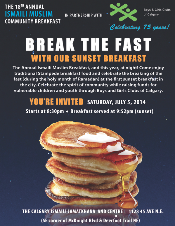 zainvelji's tweet photo. @StampedeBreakF Cap your day off with #yyc's first #SunsetBreakfast. In the evening! All are welcome! http://t.co/ZELHgmwaj5