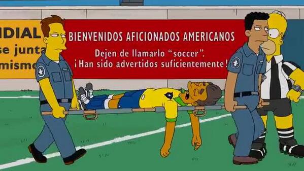 repubblica's tweet photo. #Mondiali, #Neymar ko: la profezia cattiva dei Simpson [VIDEO] http://t.co/SCvwrS6v3G http://t.co/7aXCcyXcYv