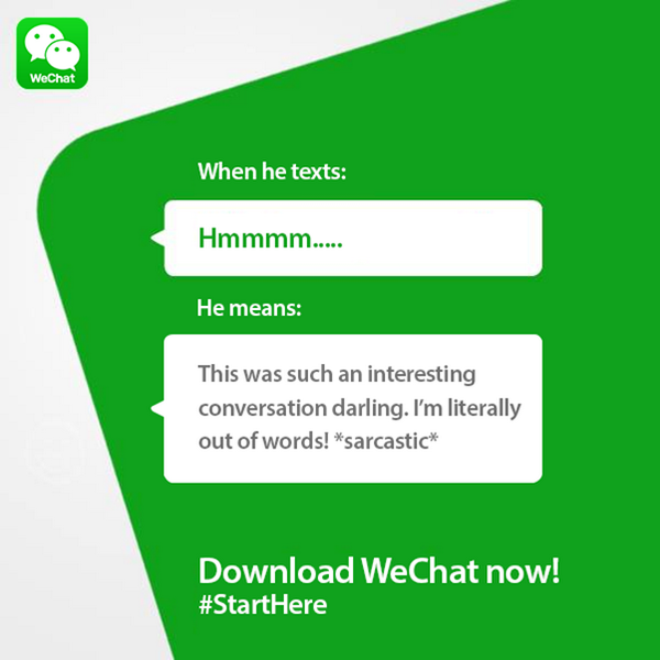 WeChatIndia's tweet image. #TextDecoder: When he starts hmm’ing a lot, it’s time to change the topic!