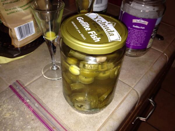 First jar of pickled jalapeños not bought at grocery store...now I'm a survivalist!