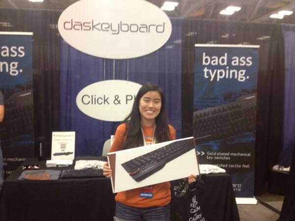 daskeyboard's tweet photo. Congrats to @katherine_b06 yesterday's typing winner of the day. @RTXevent #rtx14 http://t.co/euEqBV5R1m