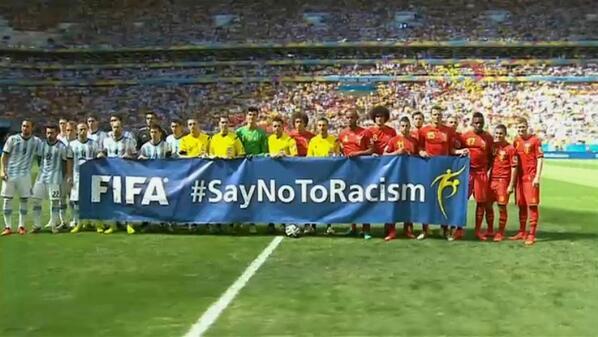 FootballFunnys's tweet photo. Say NO to Racism. http://t.co/FFIGdFXYXi