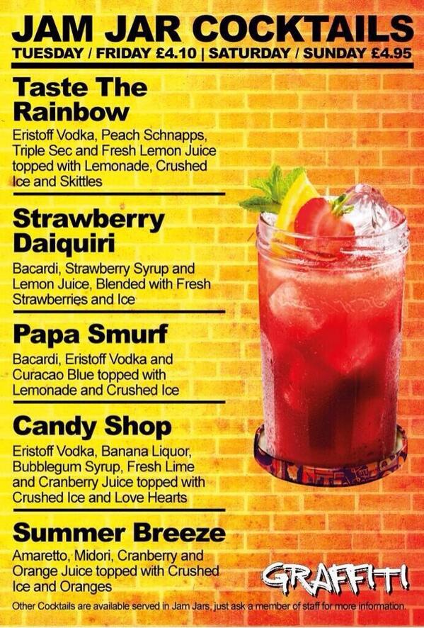 Graffiti_Donc's tweet photo. Freshly made cocktails, which is your favourite 🍹#ilovedn #whatMODEareyouin #kprs #Graffiti @corbin023 @DJHenryLove http://t.co/pUMC9KFueH