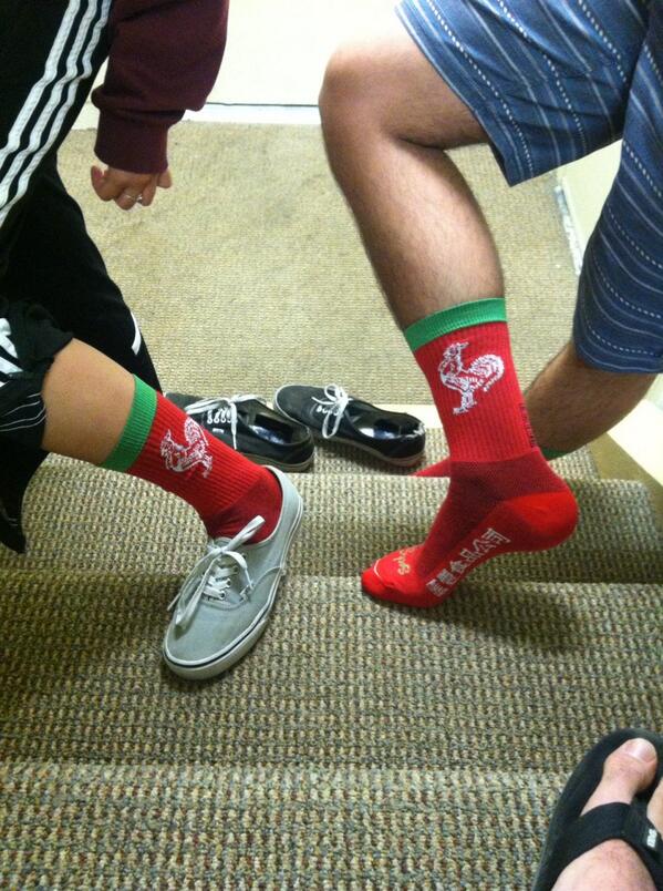 This is why @micalyoo and @CelineBuchanan are my favorite couple #srirachasocks
