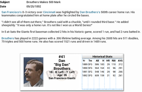 MLHistReplay's tweet photo. Year of records continues... Brouthers becomes first to reach 500 home run mark! #ootp14 #MLHR http://t.co/hEYPpZ8Pkg