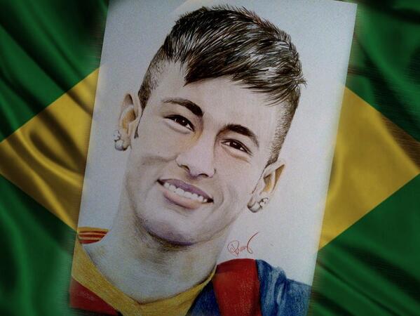 rennytrash's tweet photo. Hi @neymarjr :) This is a drawing of you. Hope you like it and get well soon!! :) #Brazil http://t.co/lLzXNIy4z3