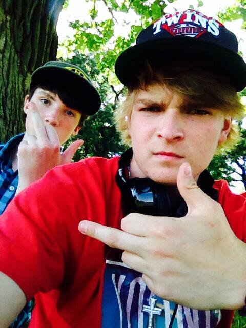 EDulitz's tweet photo. Me and Ryan just saying screw u haters http://t.co/A34NucwHfl