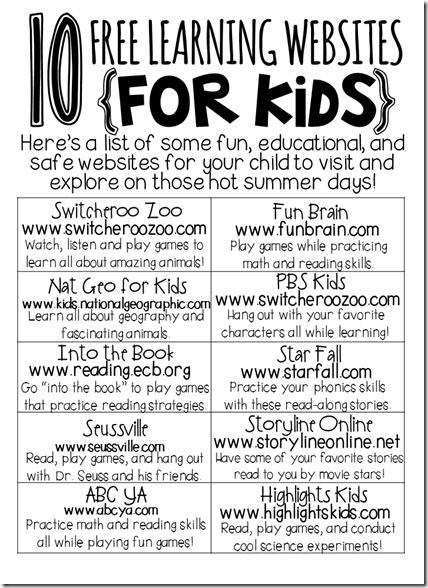 WeAreTeachers's tweet photo. 10 Free Learning Websites for Kids from http://t.co/PdeJtITE0T #ptchat #edchat #elemchat http://t.co/pLXw3arkLf