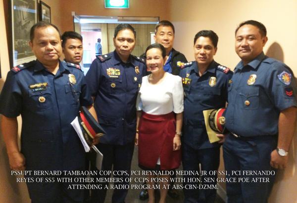 CCPS TROOPS TOGETHER WITH HON SEN. GRACE POE. AT RADIO STATION DZMM