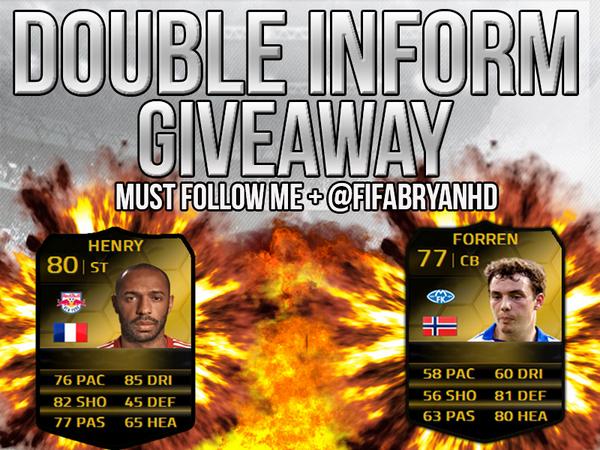 FIFAPROZ_'s tweet image. DOUBLE INFORM GIVEAWAY 

MUST FOLLOW ME + @FifaBryanHD 
MUST RT THIS!

WINNER @ 150 RTS! GL