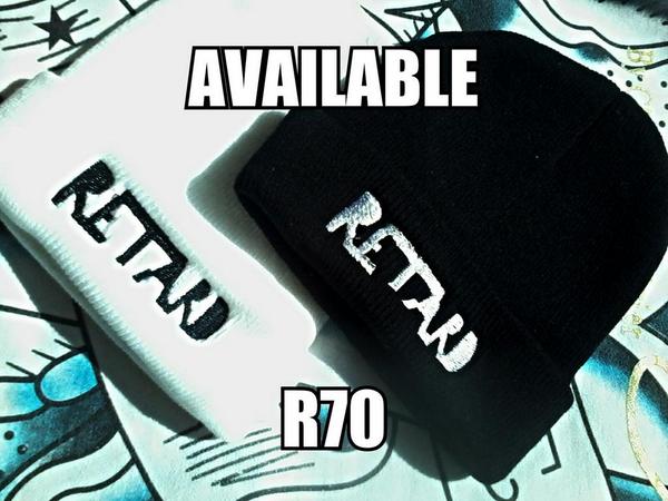 RetardClothing's tweet photo. White and Black winter hats available now | R70 http://t.co/BRLVmt47WI