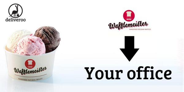 Deliveroo's tweet image. #WIN @WafflemeisterUK Gelato for your office! Tell us why you deserve it. Central LDN only #UberIceCream #HashJacking