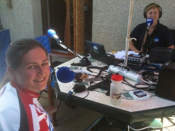CardiffAjaxCC's tweet photo. Flying the Ajax and Welsh flag live of French Radio at sarge 12 of Le Tour yesterday at Cote De Grammond http://t.co/THuJsT5pXq