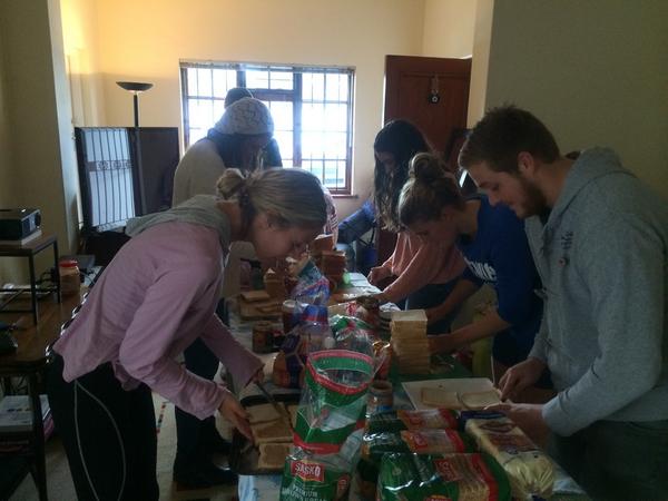Mad things happening at Nkandla digs today for Madiba day. Hundreds of sandwiches being made! #mysprout #makemymonday