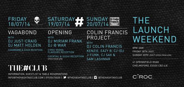 If you are out in Essex tonight make sure you check out the opening of @thehashtagclub in Chelmsford... @louiblake