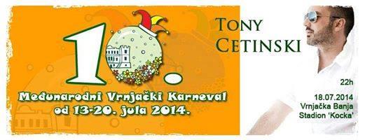 Specijalno iznenađenje Vrnjačkog karnevala večeras je koncert Tonija Cetinskog! Čekamo vas! #vrnjcispa