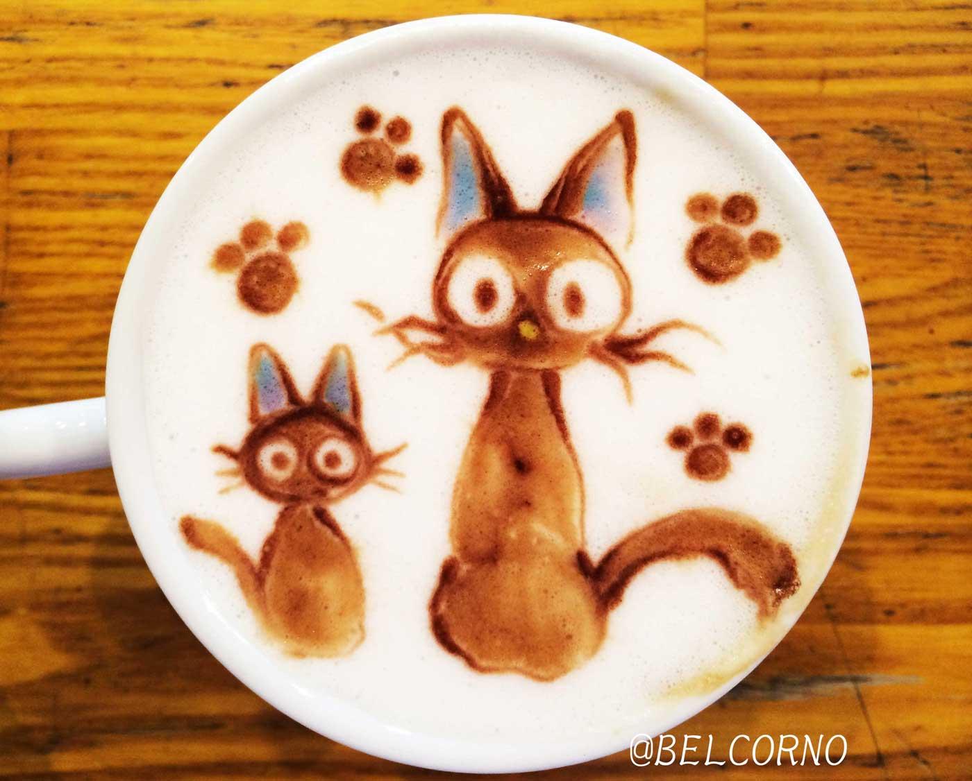 希少 魔女の宅急便 ジジ ラテアート カプチーノ コーヒー ジブリ