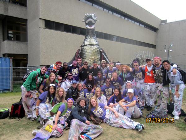Just us with our dragon #chillin #oweek2013. Don't even try to fathom what we're up to next #yourbrainwillexplode.