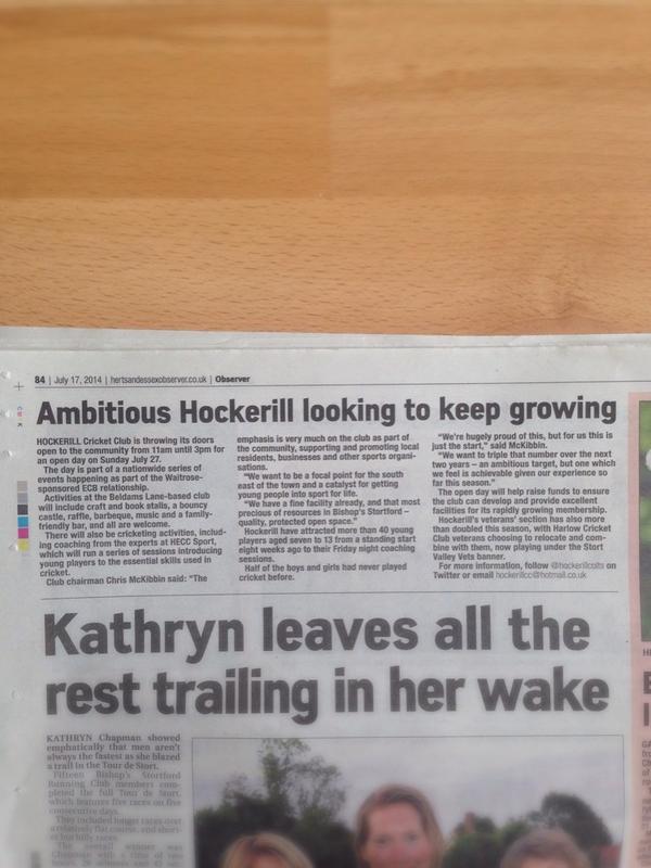 HockerillColts's tweet image. Great report in the @ObsSportOnline about the @HockerillCC open day next Sunday. Looking forward to seeing you all.