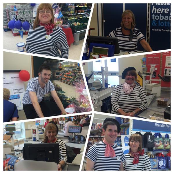 A selection of our checkouts/CSD colleagues taking part in #TourdeTesco some fantastic outfits! <a href="/WalshMandy/">Mandy Walsh</a> <a href="/sian7340/">sian Baker</a>