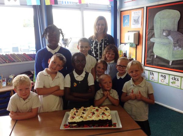 Our 100% attendance winners for the year had a super cake to celebrate!