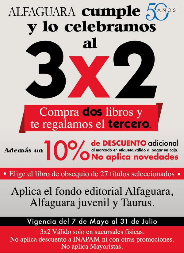 @AlfaguaraMex de manteles largos y para celebrarlo 3x2...consulta títulos participantes bit.ly/1kXg5kb