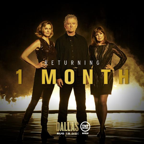 Only ONE MONTH until #DallasTNT heats back up! RT if you're ready to head back to Southfork August 18th at 9/8c!