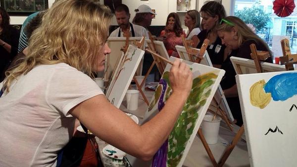 Three10Group's tweet image. We had fun painting at the Mix It Up Mixer last night at Traveling Art!