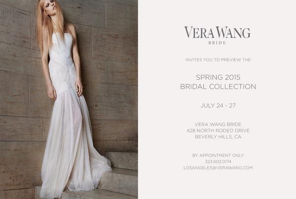 VeraWang's tweet photo. Vera Wang Bride invites you to preview our #Spring2015Bridal Collection next week at #VWrodeo http://t.co/yeMBWVXzWi http://t.co/v2p3EzmNSD