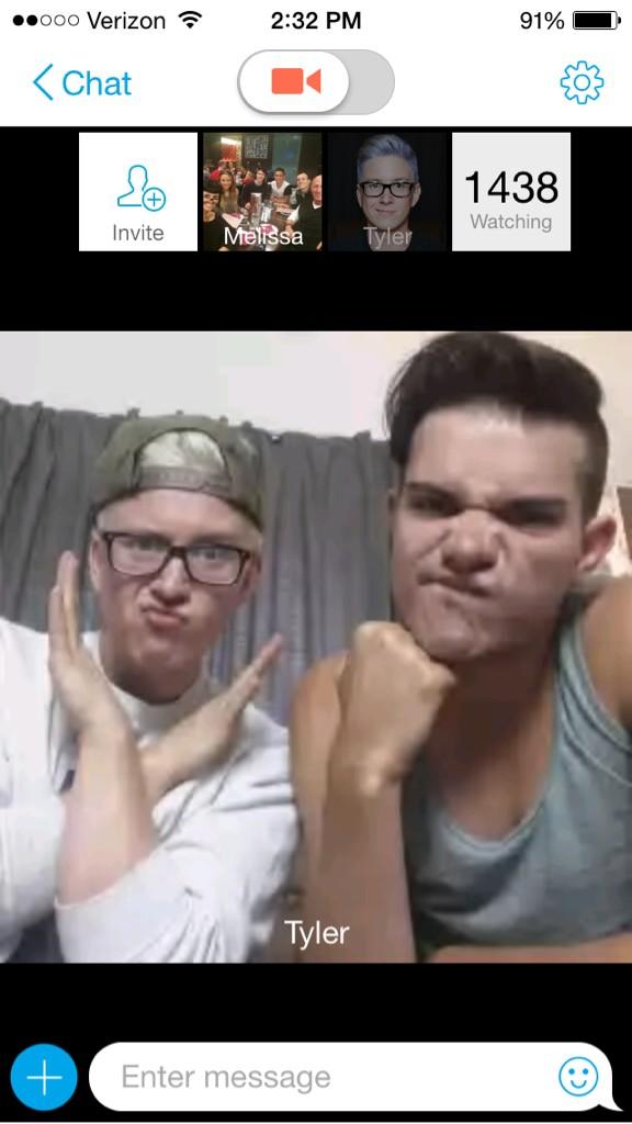 cherryaftrglow's tweet photo. The only kind of "hanging out" I like bc it doesn't involve leaving the house @tyleroakley @koreykuhl #HangWithTyler http://t.co/fbjs3b4UCT