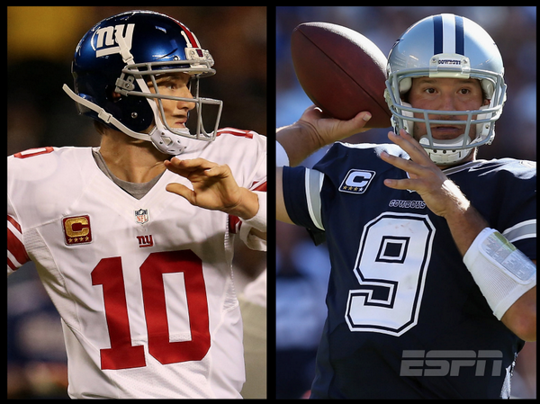 ESPNNFL's tweet photo. Eli or Romo?  
Which QB would you rather have for the 2014 season?  

RT for Eli
FAV for Romo 

#JawsQBCountdown http://t.co/4ldkCYWDRI