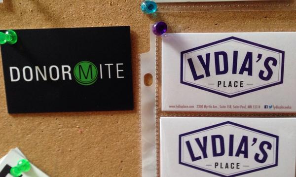 donormite's tweet image. We made the bulletin board at @lydiaplaceelca #honored