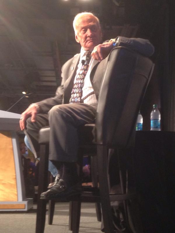 NYCcollaborator's tweet image. Super cool! &quot;@IntrepidMuseum: .@TheRealBuzz at #SpaceScienceFestival. #NextGiantLeap #Apollo45 http://t.co/uMF14zb7Ci&quot;