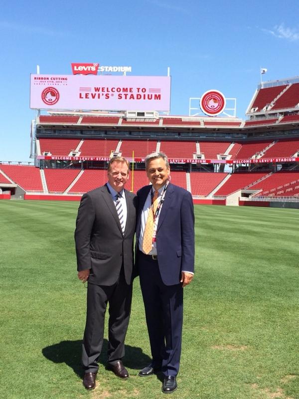 Ribbon Cutting at Levi's Stadium with <a href="/nflcommish/">Roger Goodell</a>. Great day.