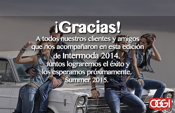 OGGIJEANS's tweet image. Gracias a todos los que nos acompañaron en #Intermoda2014 y a @Intermoda por dejar que Oggi Jeans festeje con ustedes