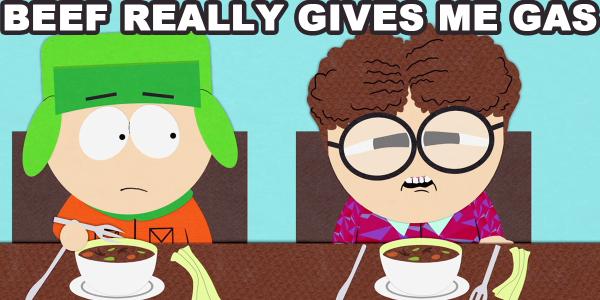 SouthPark's tweet photo. #KyleToo #SouthPark Oh, actually, I can't eat beef. I have a degenerative problem with my intestinal lining… http://t.co/oHM9XPx8PF