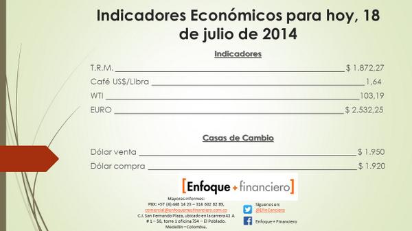 EFinanciero's tweet photo. #IndicadoresEconómicos de hoy http://t.co/7bjjz6duLw