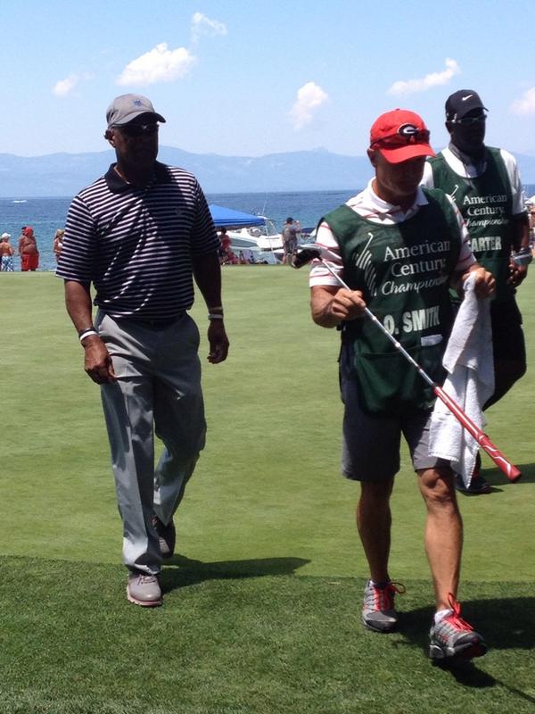 FricketMe's tweet photo. Ozzie Smith is all business and no flips at the #AmericanCentury Celeb/Pro Golf. @BobSchewe #Fricket http://t.co/GRiq8dH8kd