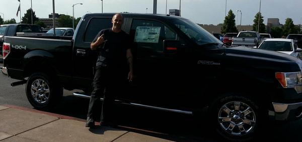 Hubby loving his new truck we got today