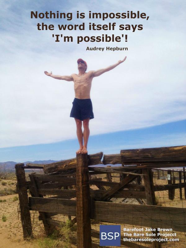 BareSoleProj's tweet photo. @jakeOruns #NothingIsImpossible #NeverQuit #inspirationalquotes #memes #BarefootJakeBrown #HippyOnAStick http://t.co/LHGzC6vjPq