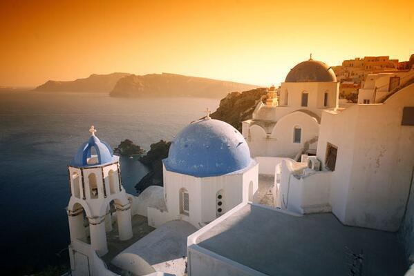 _Paisajes_'s tweet photo. Preciosa puesta de Sol en Santorini, Grecia. http://t.co/Z3vi4IUs4d