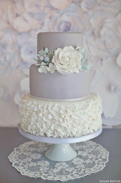 Dove Grey Wedding Cake. #Wedding #Cake