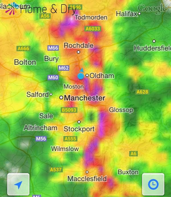 ChadWeather's tweet image. Radar of the 4am #storm which gave over half-an-inch of rain and quality lightning strikes. #manchester #tameside